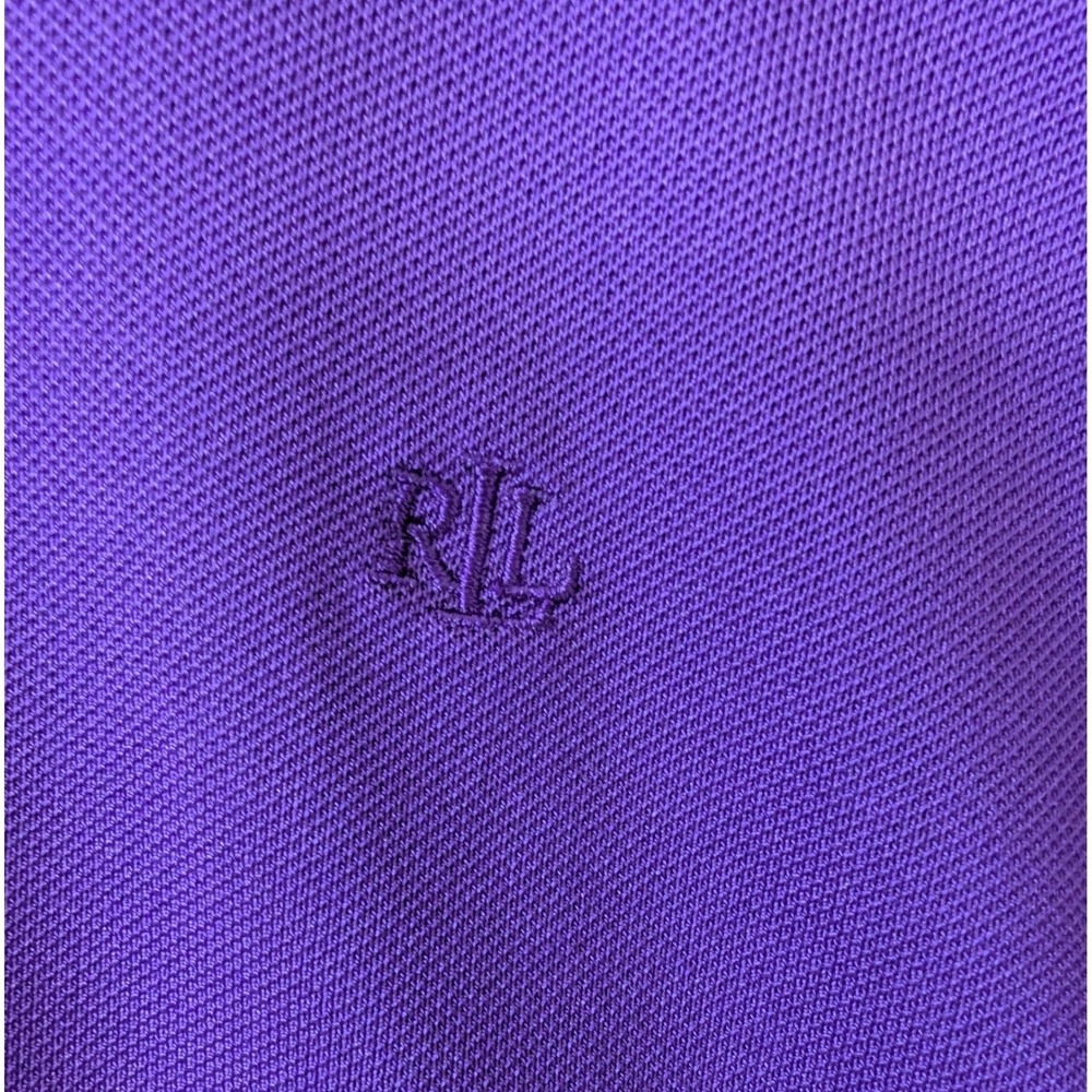 Lauren Ralph Lauren Polo Shirt Womens Medium Purple Good Pique Short Sleeve Logo - Picture 4 of 11
